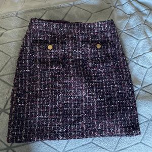 LOFT Boucle Pocket Shift Purple Skirt